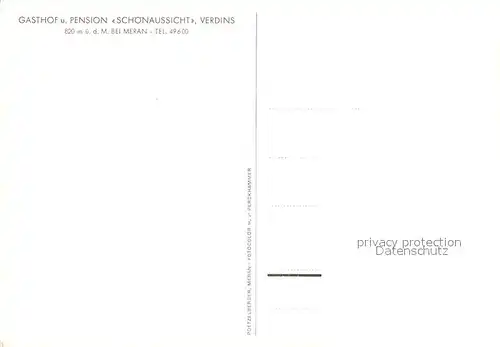 AK / Ansichtskarte Verdins Gasthof Pension Schoenaussicht Alpenpanorama Verdins