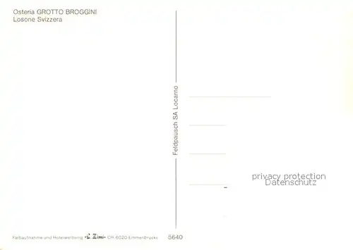 AK / Ansichtskarte Losone Osteria Grotto Broggini Losone