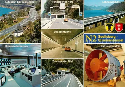 AK / Ansichtskarte Autobahn N 2 Seelisberg Strassentunnel Lehnenviadukt Kommandozentrale 