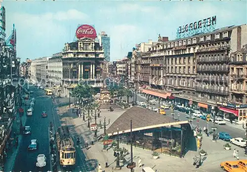 AK / Ansichtskarte Strassenbahn Bruxelles Place de Brouckere  
