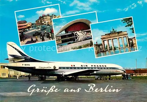AK / Ansichtskarte Flugzeuge_Zivil Air France Caravelle Flughafen Berlin 