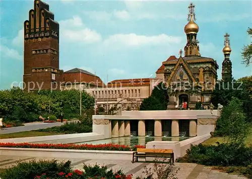 AK / Ansichtskarte Russische_Kapelle_Kirche Darmstadt Hochzeitsturm 