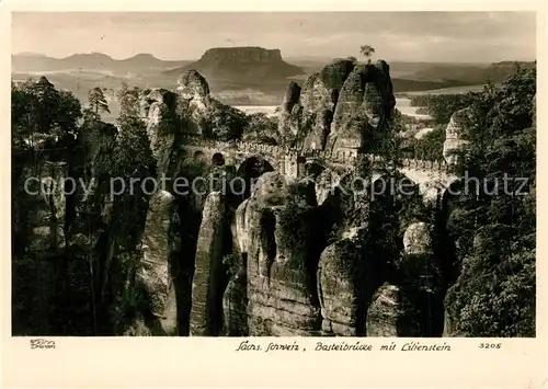 AK / Ansichtskarte Foto_Hahn_Nr. 3205 Basteibr?cke Lilienstein Foto_Hahn_Nr.