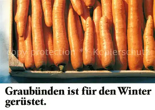 AK / Ansichtskarte Lebensmittel Karotten Graub?nden Schneem?nnerzeit
 Lebensmittel
