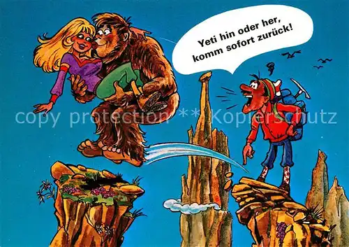 AK / Ansichtskarte Bergsteigen_Klettern Comic Humor Yeti 