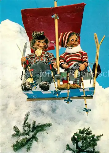 AK / Ansichtskarte Mecki_Nr. 2053 Skilift Sessellift Pfeife 