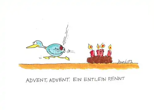 AK / Ansichtskarte Enten K?nstlerkarte Donatelli Adventskranz Humor 