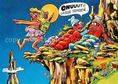 AK / Ansichtskarte Bergsteigen_Klettern Humor Comic Schlafwandlerin  