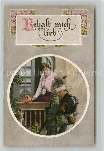 AK / Ansichtskarte Militaria_Poesie Behalt mich lieb  Militaria Poesie
