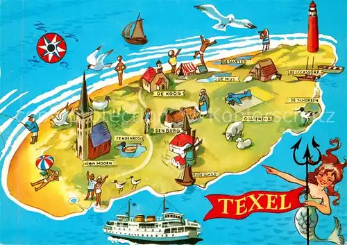 AK / Ansichtskarte Texel Touristischer Stadtplan Texel