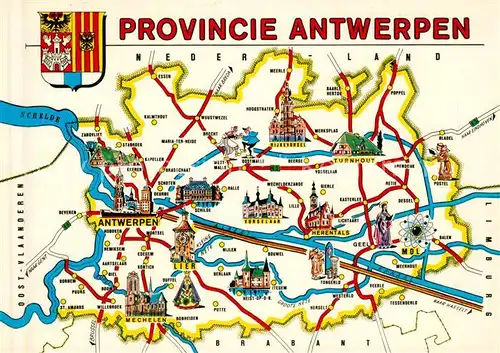 AK / Ansichtskarte Antwerpen_Anvers Provincie Stadtplan Antwerpen Anvers