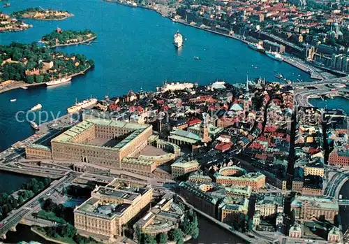AK / Ansichtskarte Stockholm Fliegeraufnahme Stockholm