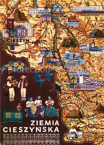 AK / Ansichtskarte Cieszyn Stadtplan Cieszyn