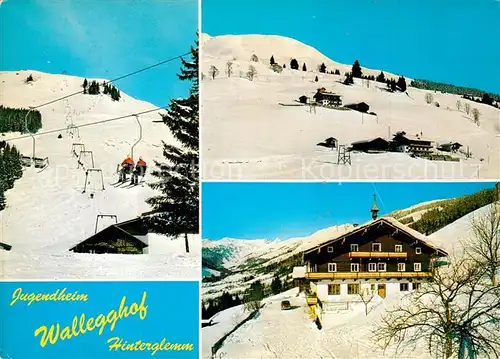 AK / Ansichtskarte Hinterglemm_Saalbach Jugendheim Wallegghof Winter Hinterglemm_Saalbach
