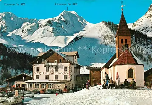 AK / Ansichtskarte Schnalstal Sporthotel Kurzras Kirche Winter Schnalstal