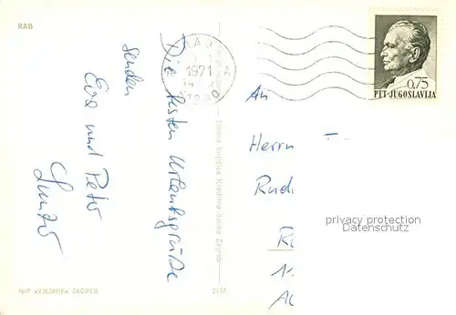 AK / Ansichtskarte Rab_Croatia Fliegeraufnahme Rab_Croatia