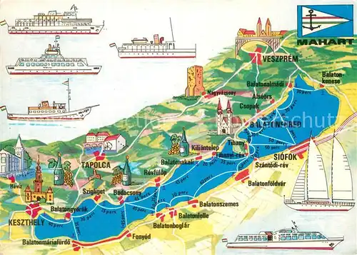 AK / Ansichtskarte Budapest Touristische Panoramakarte Budapest