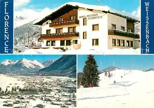 AK / Ansichtskarte Weissenbach_Lech Hotel Restaurant Florence Panorama Wintersportplatz Alpen Weissenbach_Lech