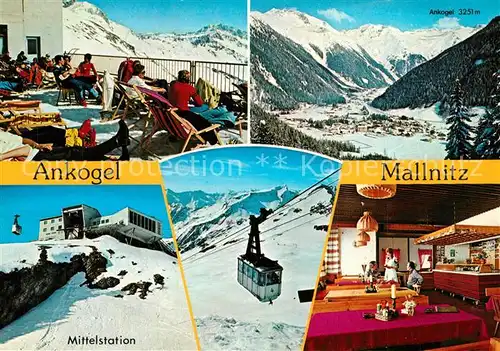 AK / Ansichtskarte Mallnitz_Kaernten Ankogel Bergstation Restaurant Sonnenterrasse Kabinenbahn Alpenpanorama Mallnitz Kaernten