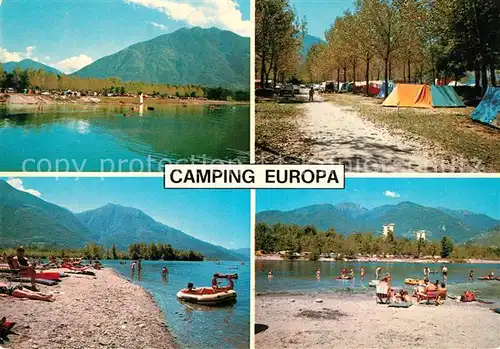 AK / Ansichtskarte Gordola Camping Europa Badestrand Alpen Gordola
