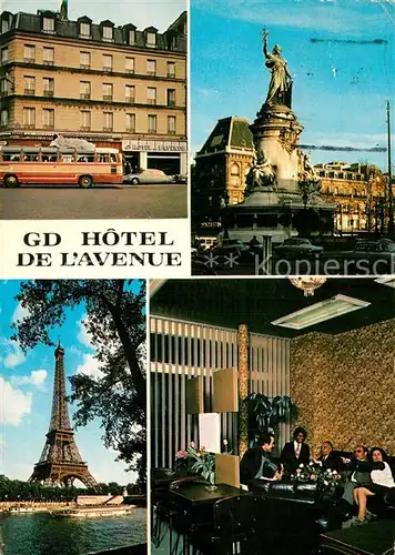 AK / Ansichtskarte Paris Grand Hotel de l Avenue Monument La Tour Eiffel Paris