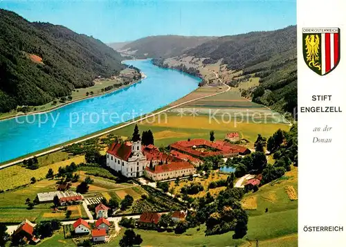 AK / Ansichtskarte Engelhartszell_Donau_Oberoesterreich Stift Engelzell Kloster Donautal Fliegeraufnahme Engelhartszell_Donau