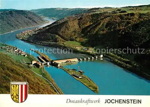 AK / Ansichtskarte Engelhartszell_Donau_Oberoesterreich Donaukraftwerk Jochenstein Fliegeraufnahme Engelhartszell_Donau