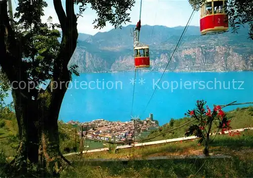 AK / Ansichtskarte Malcesine_Lago_di_Garda Panorama con la vunivia del Monte Baldo Malcesine_Lago_di_Garda
