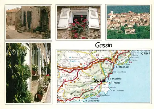 AK / Ansichtskarte Gassin Ortsmotive Michelin Strassenkarte Gassin