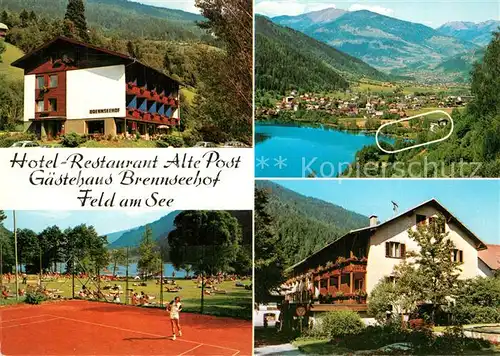 AK / Ansichtskarte Feld_See Hotel Restaurant Alte Post Tennis Badestrand Liegewiese Landschaftspanorama Alpen Feld_See