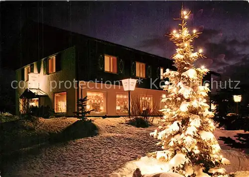 AK / Ansichtskarte Wertach Gruentensee Camping zur Weihnachtszeit Christbaum Nachtaufnahme Wertach