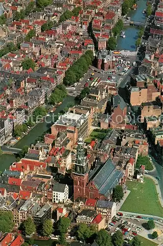 AK / Ansichtskarte Amsterdam_Niederlande Luchtopname van de Zuiderkerk en de Waag Amsterdam_Niederlande