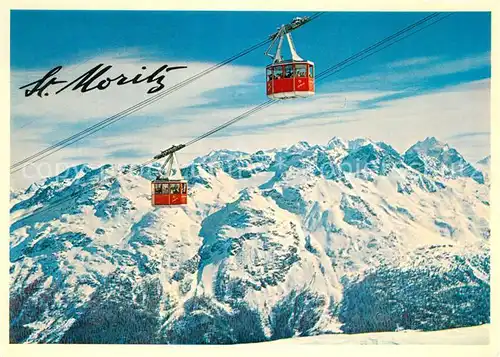 AK / Ansichtskarte St_Moritz_GR Luftseilbahn Corviglia Piz Nair Alpenpanorama St_Moritz_GR