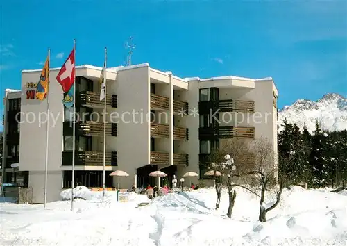 AK / Ansichtskarte St_Moritz_GR Hotel San Gian im Winter St_Moritz_GR