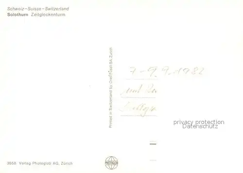 AK / Ansichtskarte Solothurn Zeitglockenturm Solothurn