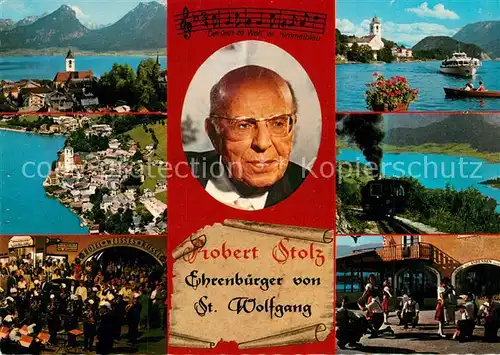 AK / Ansichtskarte St_Wolfgang_Salzkammergut Teilansichten Panorama Wolfgangsee Portrait Prof. Robert Stolz St_Wolfgang_Salzkammergut