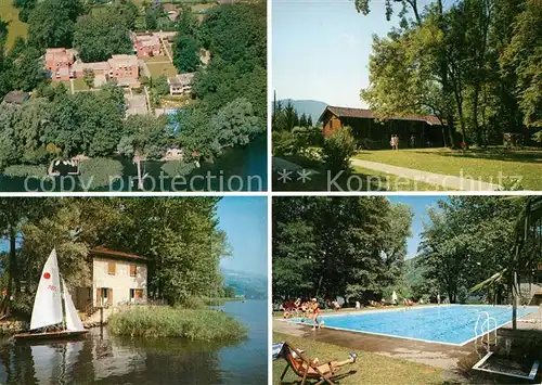 AK / Ansichtskarte Magliaso_Lago_di_Lugano Evangelisches Zentrum fuer Ferien und Bildung Swimming Pool Magliaso_Lago_di_Lugano