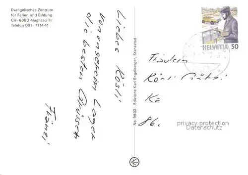 AK / Ansichtskarte Magliaso_Lago_di_Lugano Evangelisches Zentrum fuer Ferien und Bildung Swimming Pool Magliaso_Lago_di_Lugano