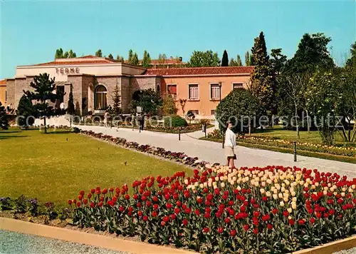 AK / Ansichtskarte Sirmione Stabilimento Termale Blumenbeet Tulpen Sirmione