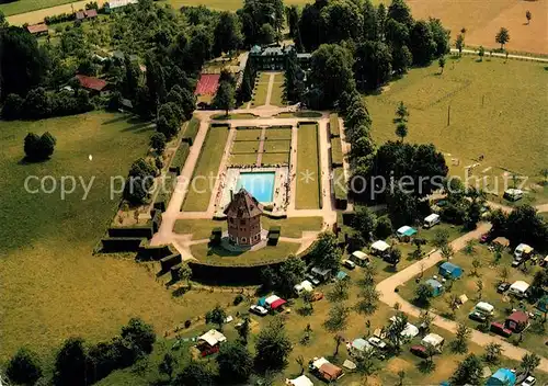 AK / Ansichtskarte Moyaux Chateau Camping du Colombier vue aerienne Moyaux