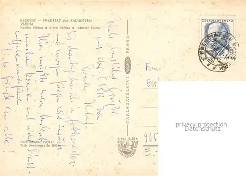 AK / Ansichtskarte Frenstat_pod_Radhostem Interhotel Vlcina Restaurant Frenstat_pod_Radhostem