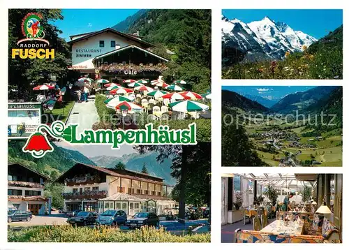 AK / Ansichtskarte Fusch_Grossglocknerstrasse Gasthof Restaurant Lampenhaeusl Camping Landschaftspanorama Alpen Grossglockner Hohe Tauern Fusch