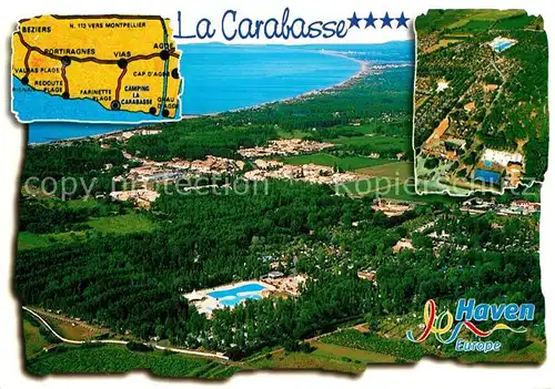 AK / Ansichtskarte Vias sur Mer Camping Caravaning La Carabasse vue aerienne Vias sur Mer