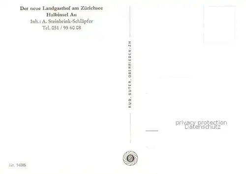 AK / Ansichtskarte Au_ZH Landgasthof am Zuerichsee Au_ZH