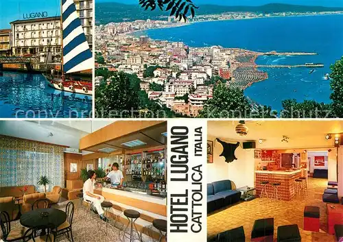 AK / Ansichtskarte Cattolica Hotel Lugano Bar Restaurant Hafen Kuestenpanorama Cattolica