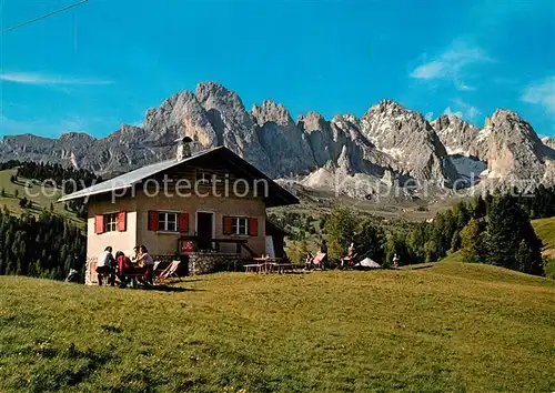 AK / Ansichtskarte Schuatschhuette verso le Odle gegen Geislergruppe Dolomiten Schuatschhuette