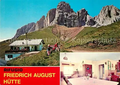 AK / Ansichtskarte Passo_Sella Rifugio Friedrich August Huette Rodella Sella Joch Dolomiten Passo_Sella