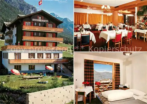 AK / Ansichtskarte Graechen_VS Hotel Alpina Doppelzimmer Restaurant Graechen_VS