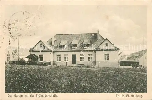 AK / Ansichtskarte Heuberg_Truppenuebungsplatz Garten mit Fruehstueckshalle Heuberg