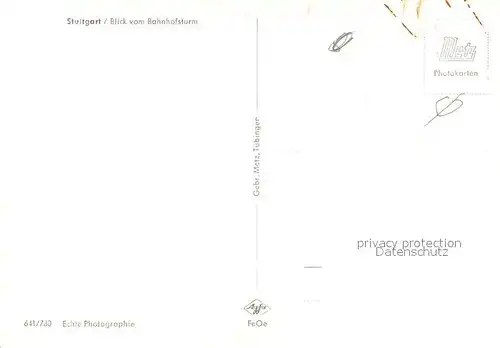 AK / Ansichtskarte Stuttgart Blick vom Bahnhofsturm Stuttgart